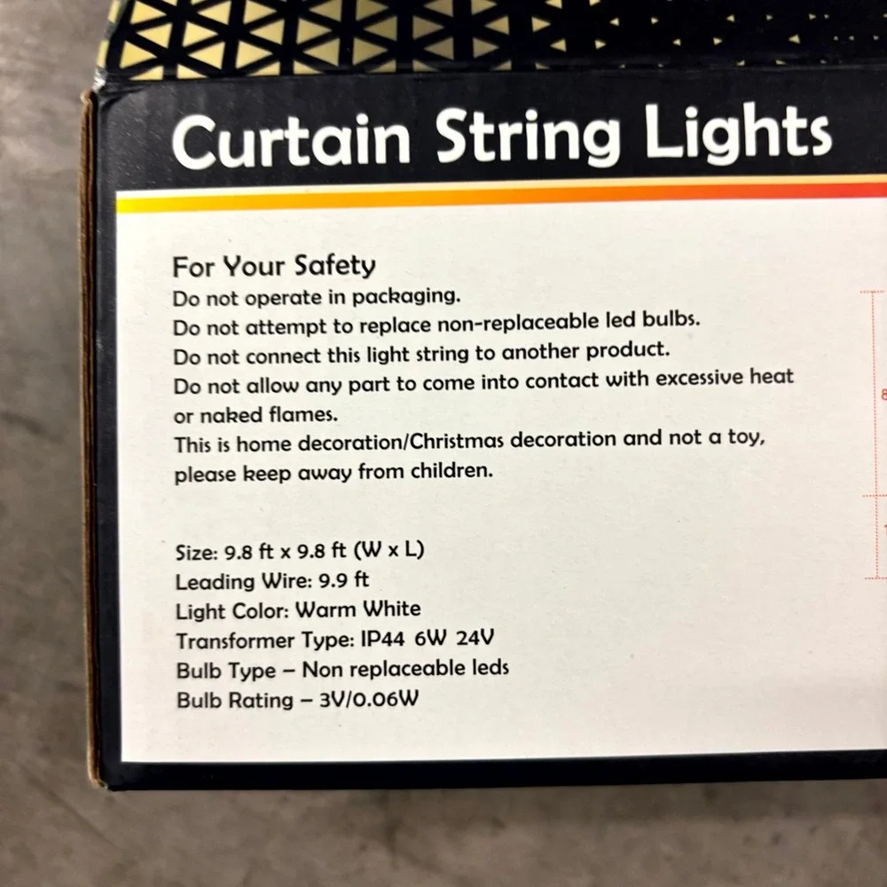 MAGGIFT 304 LED Curtain String Lights Warm White 9.8x9.8ft Indoor Outdoor